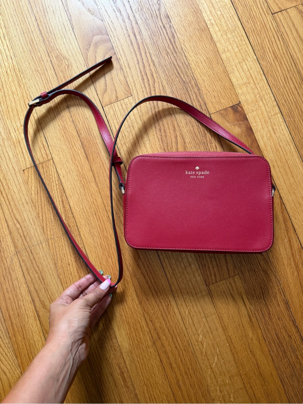 kate spade Red Leather Crossbody Camera Bag